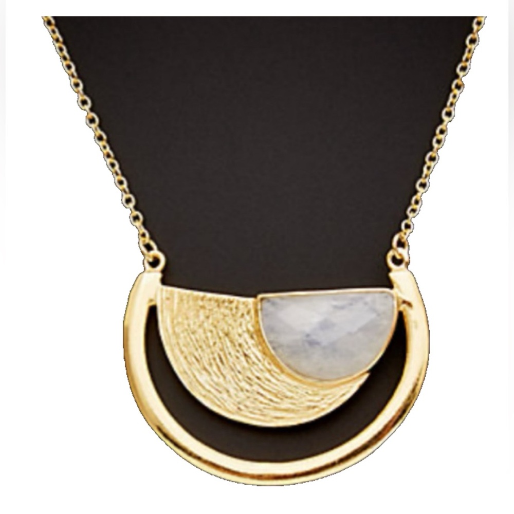 Gold over Silver Necklace with Moonstone